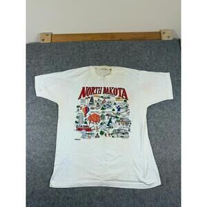 Vintage North Dakota Tourism Double Sided Single Stitch T-Shirt Size XL
